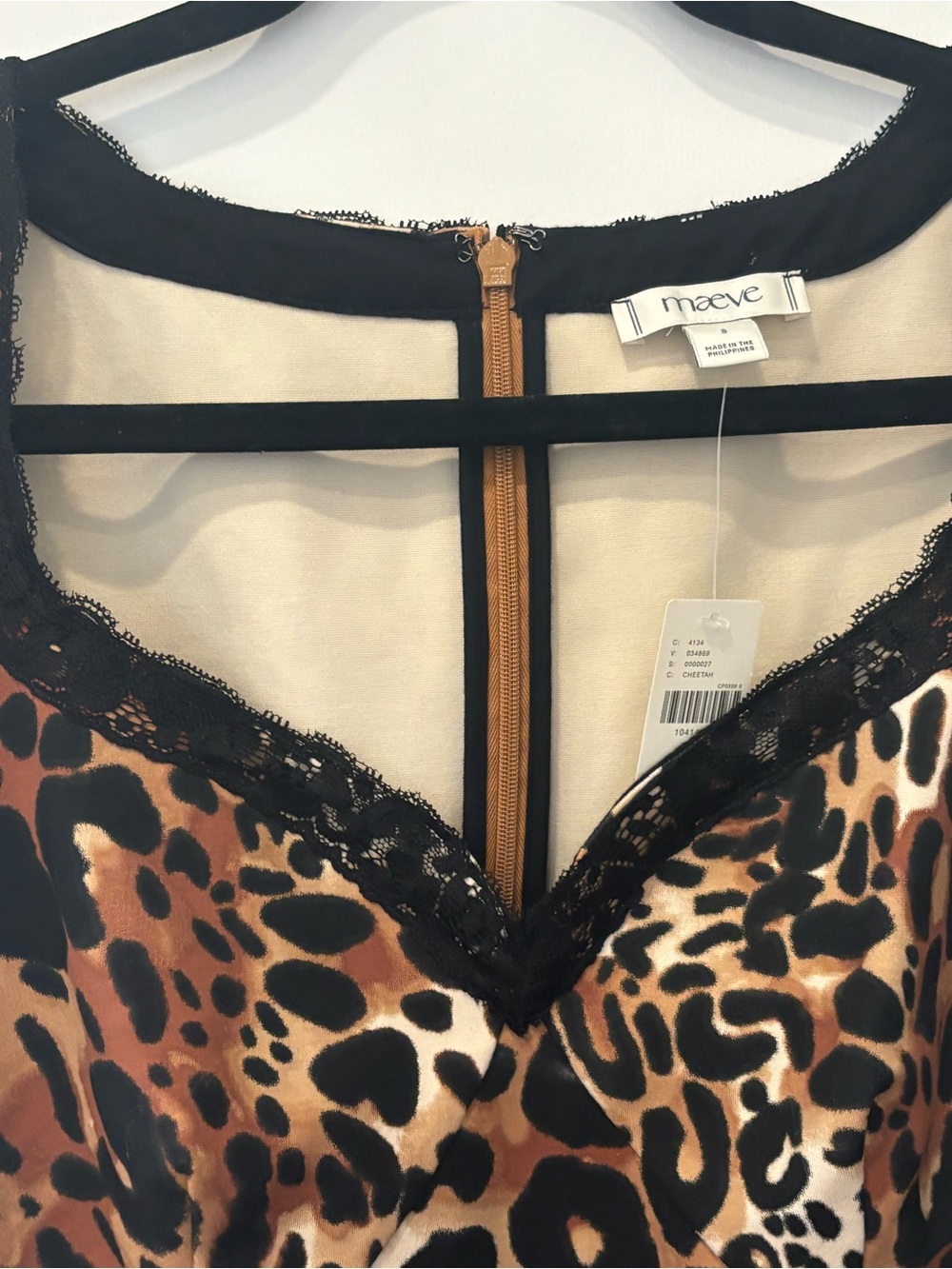 NWT Anthropologie Maeve Leopard Animal Print short Romper Onesie Lace Retro - Picture 3 of 4